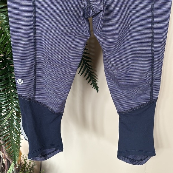 Lululemon RUN: PACE CROP Wee Are From Space Deep Indigo Inkwell Workout Leggings - Picture 6 of 16